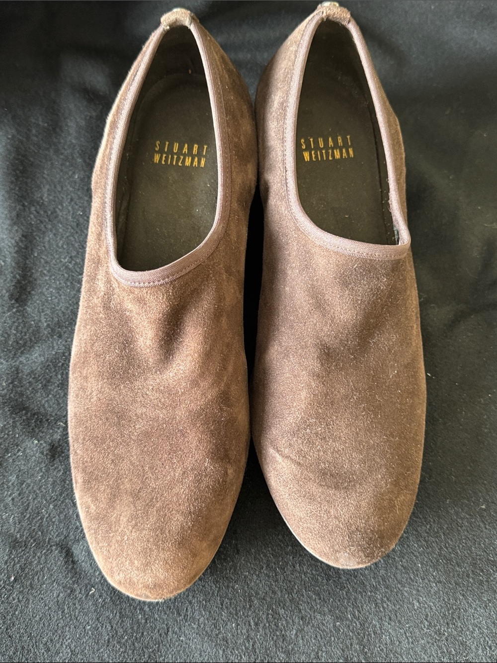 Stuart Weitzman Brown Suede Wedge Slip-Ons - Picture 3 of 7